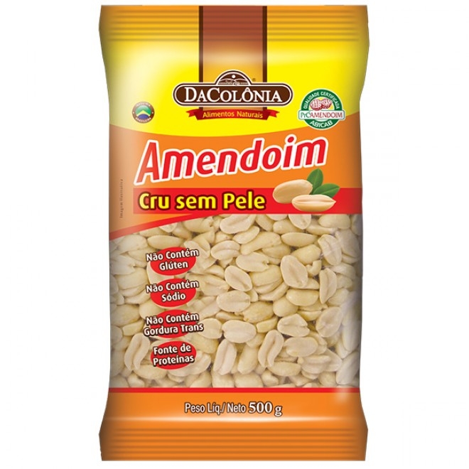 Amendoim Dacolonia sem Pele Cru 500g