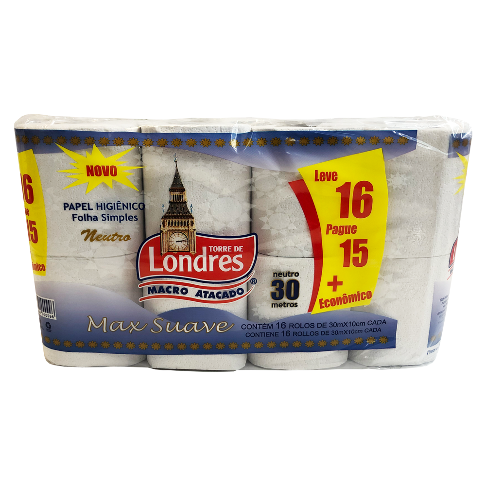 Papel Higiênico - Leve 16 Pague 15 - 30m