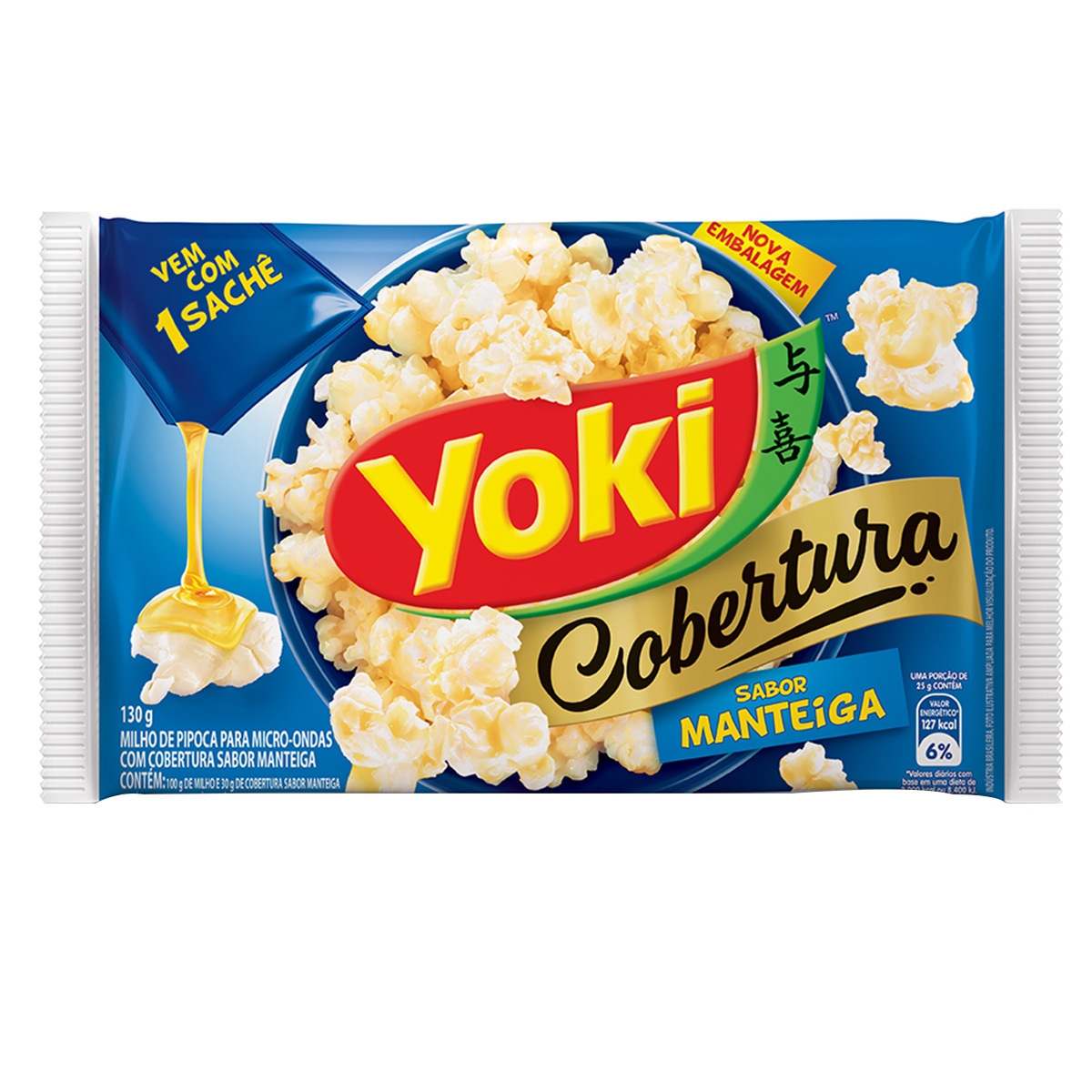 Pipoca Micro-ondas Yoki Cobertura Manteiga 130g
